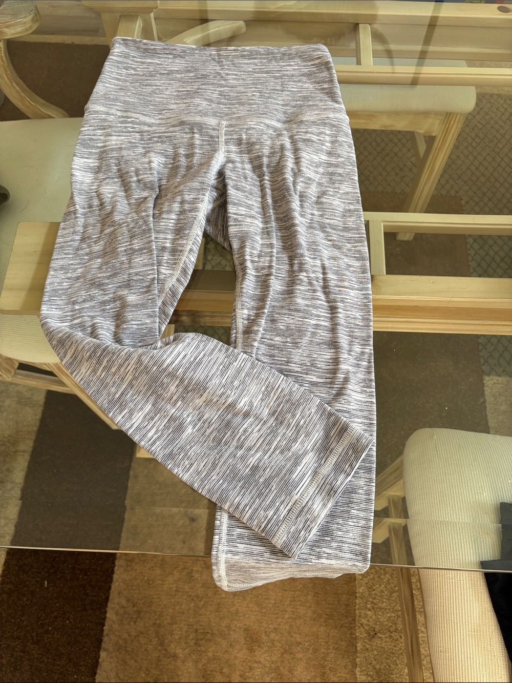 lululemon athletica Heathered Light Gray Capri Leggings